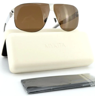 MYKITA NO1 SUN TERRENCE COL 051 SHINY SILVER/BROWN LENS  display picture 1