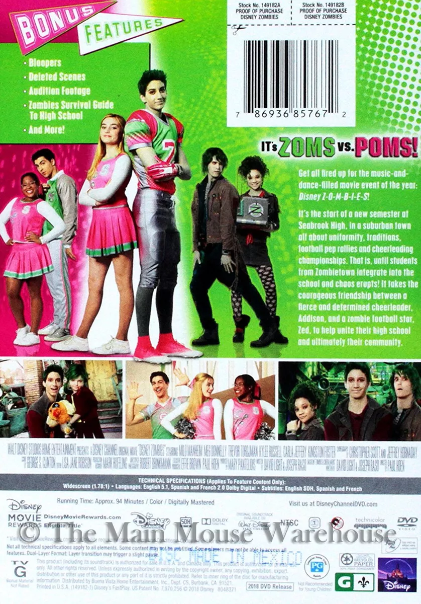 Disney Channel Movie Zombies High School Football Cheerleader Musical Dance  DVD