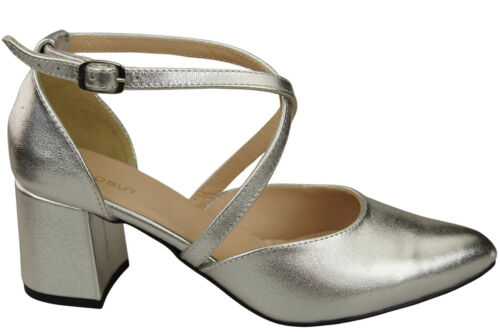Sandalias de mujer con tacón estable de piel natural 218 - Imagen 71 de 119