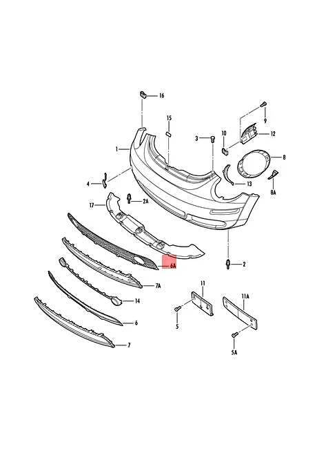 Rejilla delantera inferior negra satinada original VW Beetle Cabrio 1C0807681F01C Foto 2 de 2