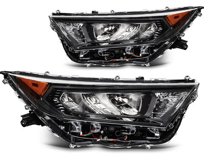 [2PCS/PAIR] For 2019-2022 Toyota RAV4 Hybrid LE BLK Amber LED Headlight Headlamp