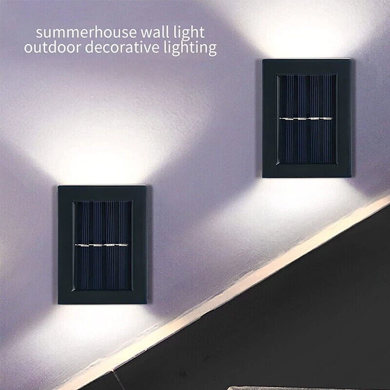 Solar Wall Lights Up & Down Waterproof Outdoor Garden Fence Lamp Yard Decor - Image 3 of 4