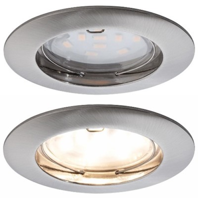 Paulmann 927.56 LED IP44 Recessed Ceiling Spotlights Brushed Iron Exterior