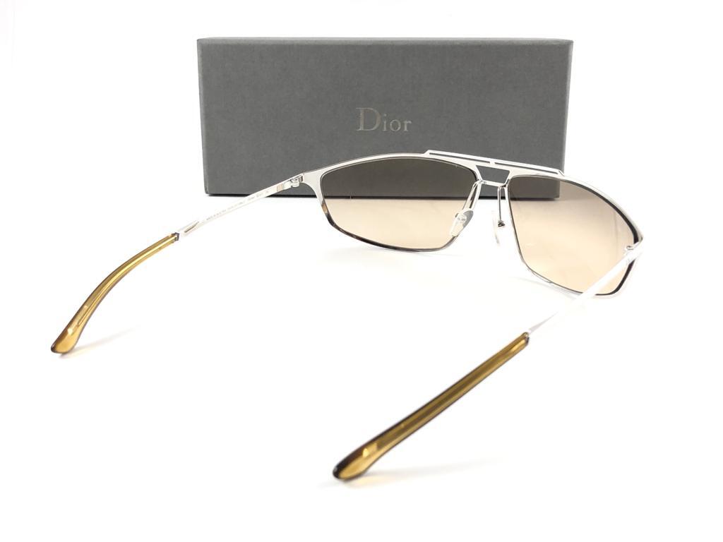 VINTAGE CHRISTIAN DIOR ESTORILE SILVER MASK 2000 SUNGLASSES