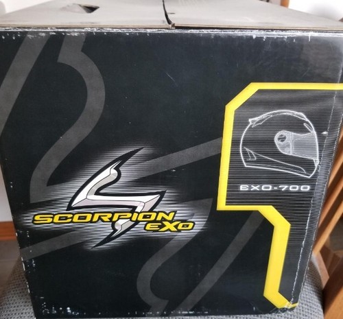 Scorpion EXO-700 Burst, Black/Red, Size Large Motorcycle Helmet, Aero Skirt, NIB - Picture 17 of 24