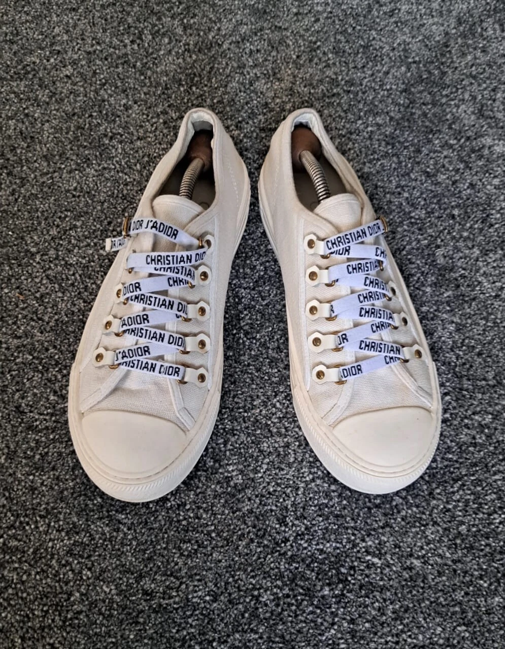 Baskets CHRISTIAN DIOR Walk'n'Dior en toile blanche taille 39 EU