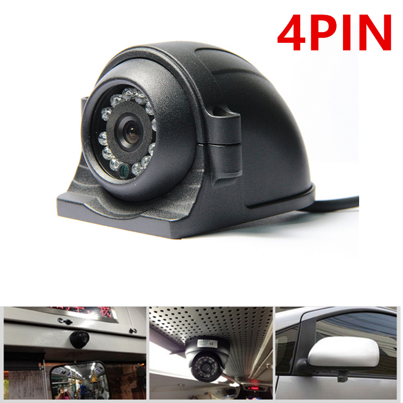 12V/24V Heavy Duty CCD IR Colour Side View Camera 4Pin For Caravan Truck Trailer