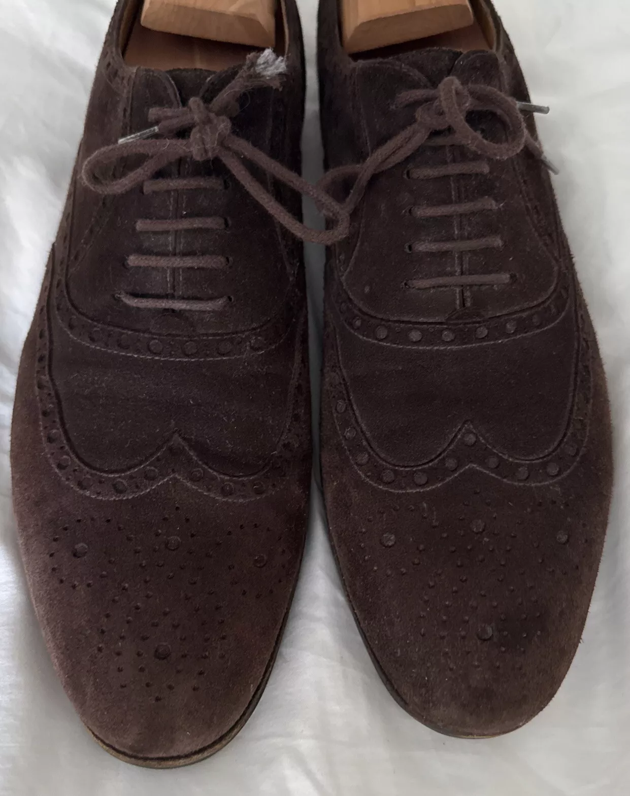 Chaussures homme Gucci marron daim brun brun Oxford Brogue US 9,5 EU 42,5