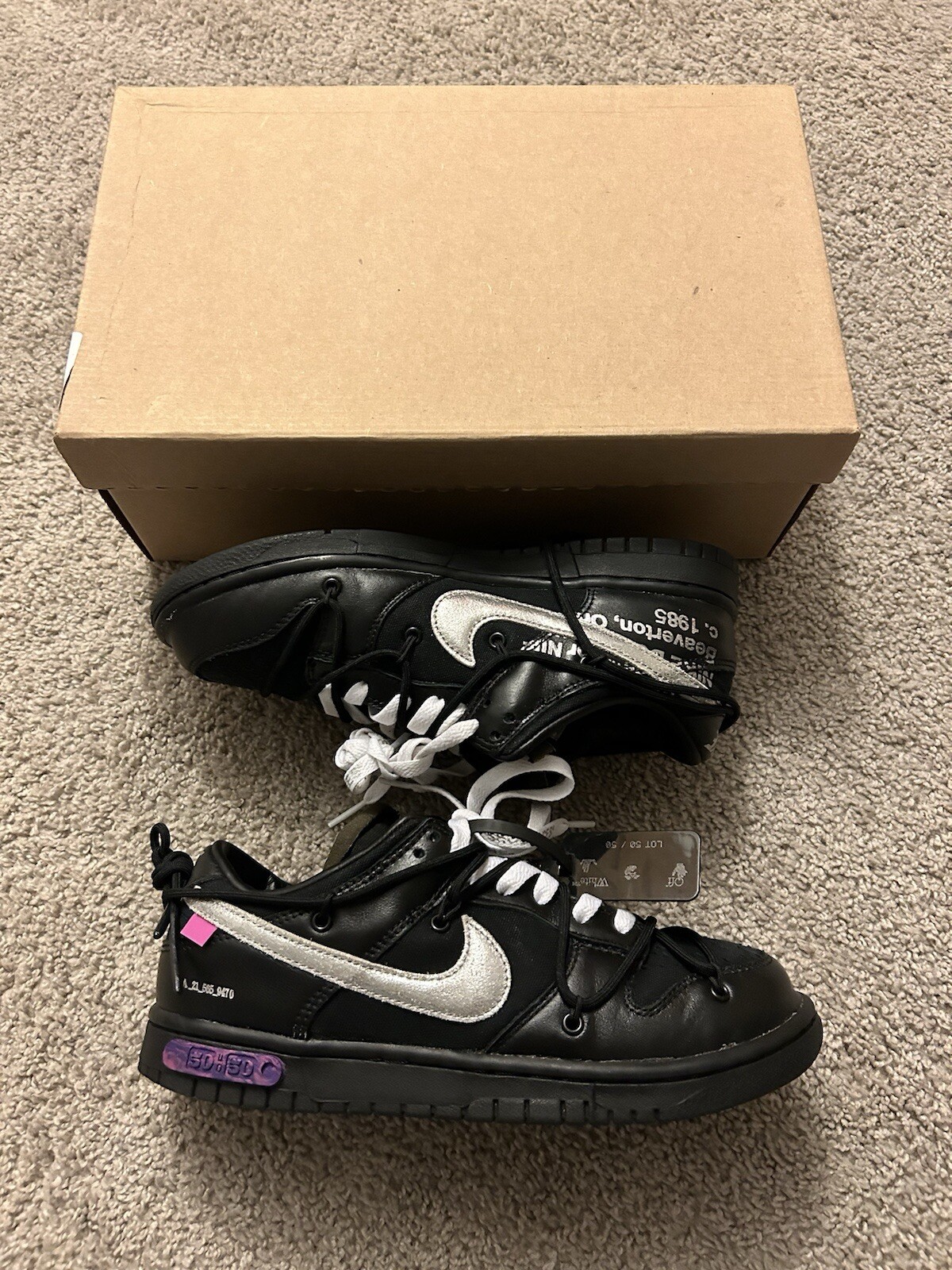 OFF WHITE X NIKE Taglia 7 Nike Off White x Dunk Low 50 di 50