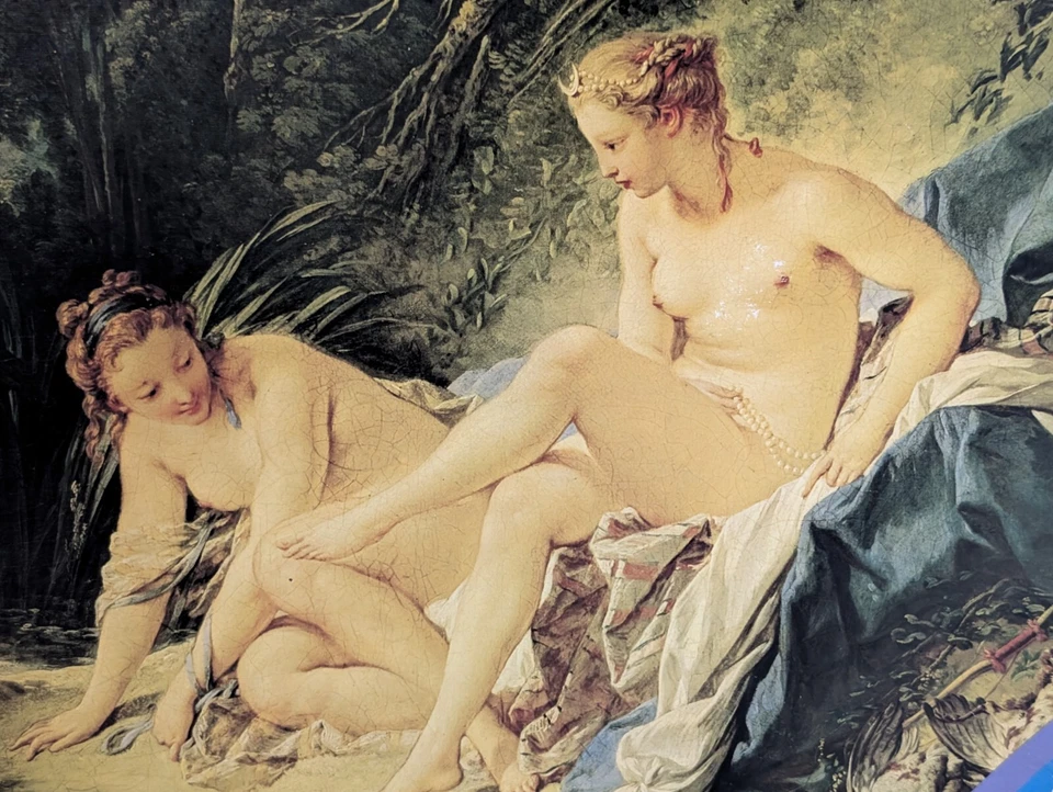 Rare 1976 Ravensburger 1000 Piece Jigsaw Puzzle Boucher Diana Bathing Au Bain - Bild 2 von 4