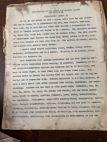 UHSC Spiritual Lot: Occult Lessons, Mind Diagrams, Rodeo Letter, Wild! J06 - Picture 13 of 24