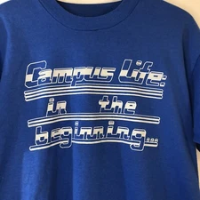  Campus Life in the Beginning Single Stitch Shirt XL Screen Stars Best USA 90s 