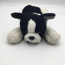 FAO Schwarz Plush Dog Boston Terrier Stuffed Animal Toy Puppy White/Black- 12" S