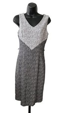 NWT White House Black Market Sz 2 Women's Sleeveless Stretch Dress Black White