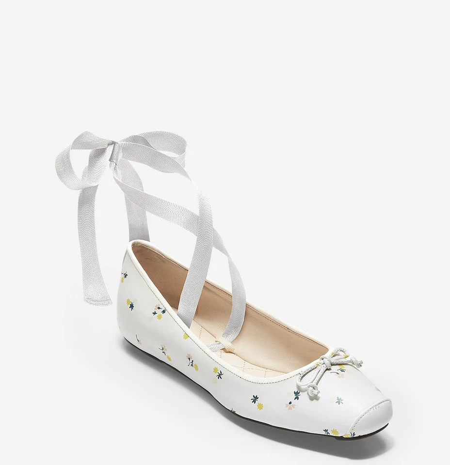 Cole haan Downtown Ballet estampa floral branca EUA tamanho 8 US$ 80