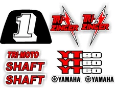 Fits 1984-1985 YT60 TRI-ZINGER Graphics Decal Sticker 3 wheeler White & Red