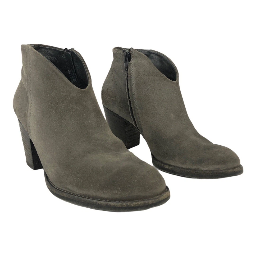 Paul Green Size UK 4.5 US 7 Gray Delgado Ankle Stacked Burnished Suede Boots