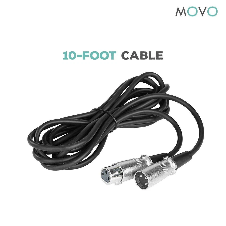 Movo MC-XLR3 Pro Balanced Male-to-Female XLR Microphone Cable 10-foot (3m) - Image 2 of 4