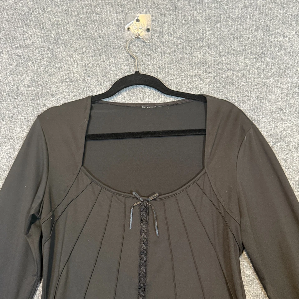 Camisa Y2K Mujer Pequeña Negra Hada Gótica Corsé Grunge Manga Larga Años 90 Vampiro Foto 2 de 4