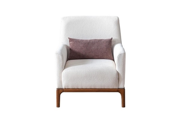 Design Sessel 1 Sitzer Luxus Relax Textil Weiß Sessel In Wohnzimmer-image