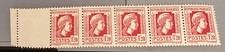 Y&T 638** - Carmine red - Strip of 5 + blank + edge - MNH - Série d Alger 1944