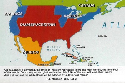 Postcard Trump SATIRE USA Map ''DumbFuckistan'' HL Mencken Quote MINT Unused