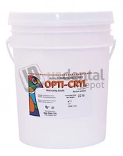 OPTI-CRYL Heat Curing Acrylic Resin 22lb/10kg Shade: Original Powder Only 105101