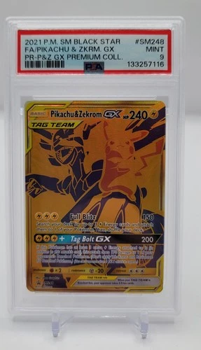 PIKACHU & ZEKROM GX Black Star Promo PSA 9