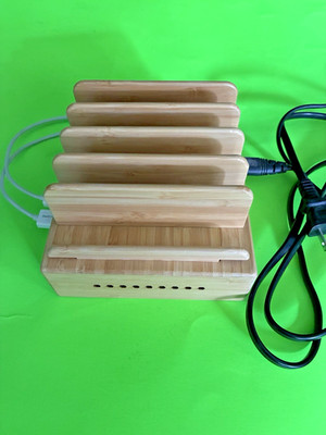 Ortho King Bamboo Charging Station For Multiple Devices