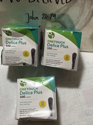 OneTouch Delica Plus 30G Lancets (Pack of 100 Units) (3Pack) Exp 01/2030