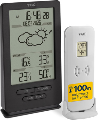 TFA Dostmann Digitale Funk Wetterstation Mit Außensensor, 35.1162.10, Innen Und 