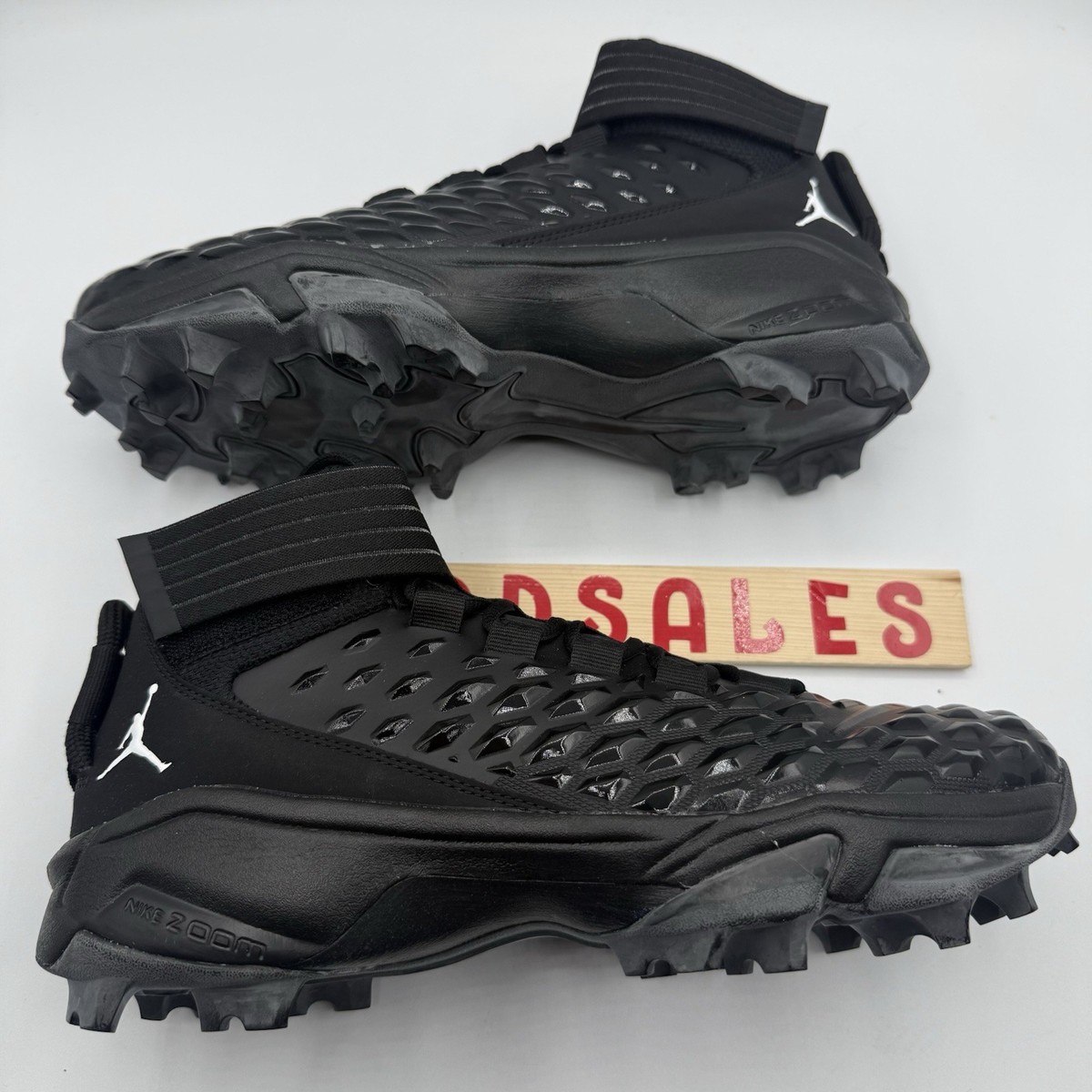 Nike Jordan Force Savage Pro 2 Shark Men\'s 14.5 Black Football Cleats CV1666-003 Jordan Force Savage Pro 2 TD Shark Football Cleats Black  main image 4