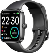 SKG V7 Smart Watch Fitness Tracker 5ATM Waterproof 1.7 in Touch Screen Black