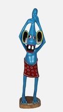 George Lilanga (1934-2005), scultura di una figura blu, 1995 circa