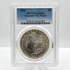1896-P Morgan Silver Dollar $1 Coin PCGS Genuine Cleaned UNC Detail