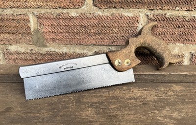 Vintage 8'' Drabble & Sanderson Schwalbenschwanz Zapfen Holzsäge 12TPI geteilte Nuss altes Werkzeug