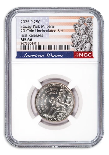 2025 P Stacey Park Milbern Quarter from 20-Coin Uncirculated Mint Set NGC MS66