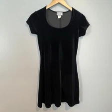 Y2K Dress Women S Black Velvet A Line Femme Goth Mini Slip Grunge Indie Joule