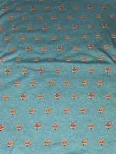1 Yard Doodles Light Blue Fox Head Cotton Knit Fabric Joann