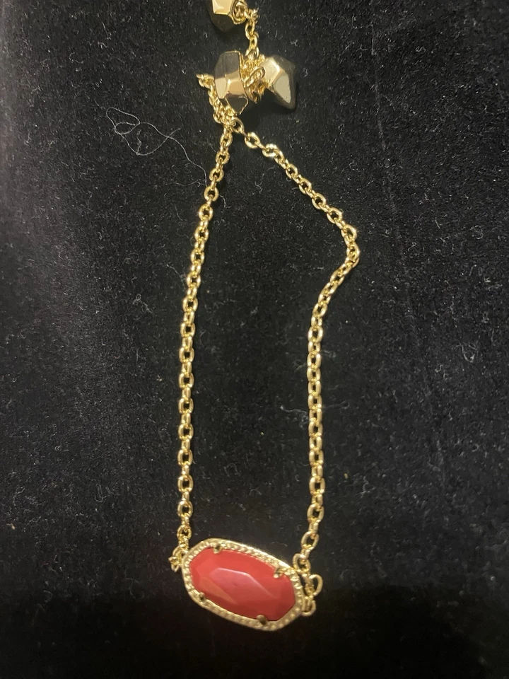 🆕 Pulsera Ajustable Kendra Scott Oro Rojo Rubí | Talla Única | con Etiqueta Foto 2 de 4