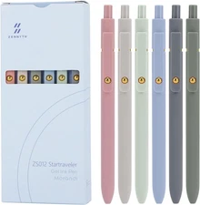 Ddaowanx Gel Pens, 0.5mm Fine Point Quick 1 Count (Pack of 6), 6 Pcs-Blue Ink 