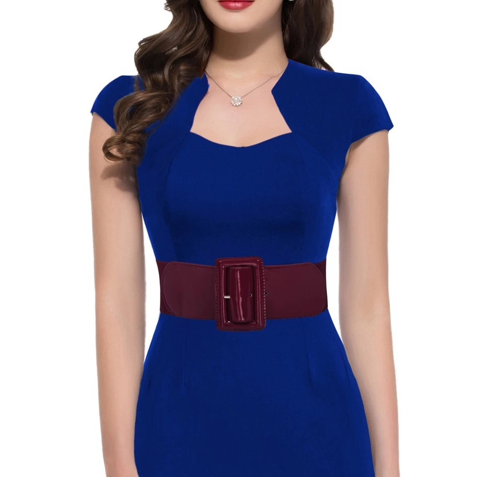 GK Women Elastic Waistband Belt with Classic Buckle Adjustable Fit S to 4XL - image 2 of 4