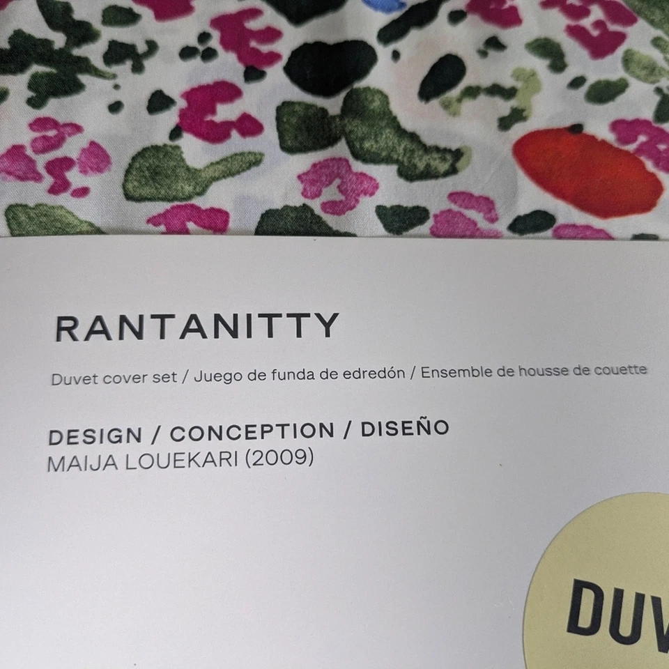 New Marimekko Rantanitty King Duvet Cover And 2 King Shams Cover Colorful Design - Image 2 of 4