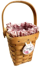 VTG Longaberger 1998 Horizon of Hope Basket w/ Liner & Tie-On – 5.5" x 4" – VGC