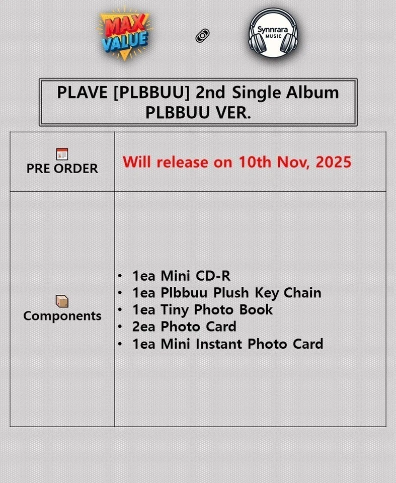 PLAVE [PLBBUU] 2nd Single Album PLBBUU Ver./ Mini CD+Key Chain+Photo Book+3 Card - Image 2 of 4
