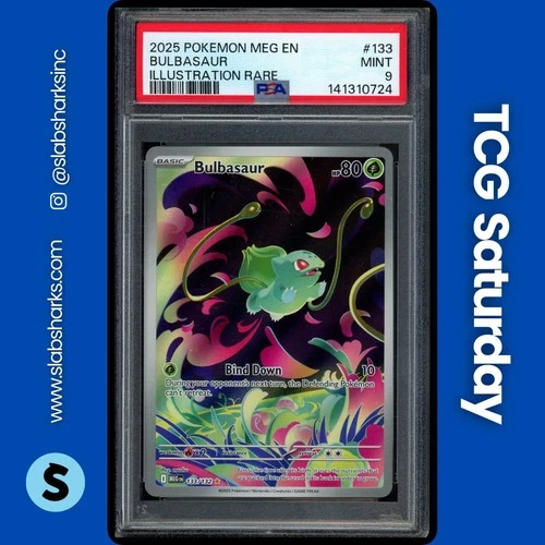 2025 POKEMON MEGA EVOLUTION #133/132 BULBASAUR ILLUSTRATION RARE PSA 9