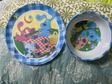 Vintage Zak Designs Blue's Clues Melamine Plate & Bowl Set