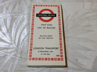  RARE 1968 Central Buses Map and List of Routes London Transport VGC LOOK 