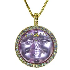KIRKS FOLLY VENUS SEAVIEW MOON WITH 32" ADJUSTABLE SLIDE NECKLACE LILAC GOLDTONE