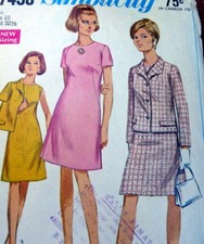  LOVELY VTG 1960s DRESS  JACKET Sewing Pattern 10/32.5